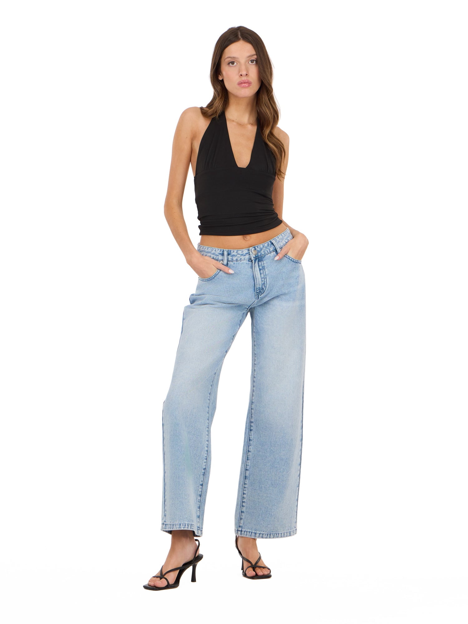 Forever 21 Women's Low Rise Baggy Stretch Denim Jeans, Sizes 0-14