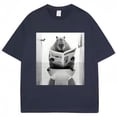 thumbnail image 4 of Camiseta estampada de Capybara para hombre y mujer, ropa de calle informal de gran tamaño, de manga corta, de algodón, a la moda, para baño, primavera y verano, 4 of 4