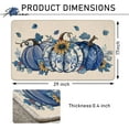 thumbnail image 3 of Fall Blue and White Porcelain Pumpkin Decorative Front Door Mat, Autumn Chinoiserie Doormat Indoor Outdoor Non-Slip Floor Entryway Rug, Thanksgiving Sunflower Home Kitchen Decoration 17x29 Inch, 3 of 6