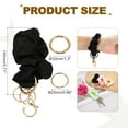 thumbnail image 2 of Uxcell Scrunchie Keychain Wristlet, Round Stretchy Removable Scrunchie Lanyard Bracelet Key Chain Multifunctional Cute Elastic Wrist Holder for Women Girl-(Black), 2 of 7