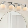 thumbnail image 2 of JONATHAN Y Lydia 33.25" 4-Light Iron/Frosted Glass Farmhouse Cottage LED Vanity Light, Chrome, 2 of 7