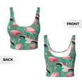 thumbnail image 6 of Goofa Tropical Flamingo Printed Sports Bras for Women, High Impact Running Bra Workout Crop Tank Tops Longline Sports Bra Push up-X-Large, 6 of 9
