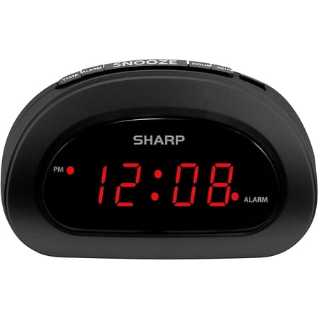Small, Space-Saving Digital Alarm Clock – Compact Bedside with Large Red LED Display, Easy Top Button Controls, Snooze, and Battery Backup Perfect for Bedroom, Dorm, or Travel