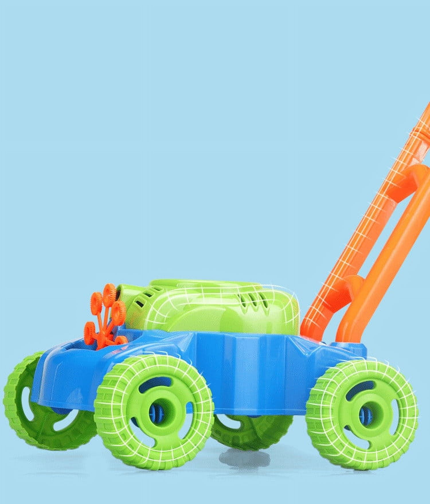 New Kids Auto Spillproof Blowing Mower Outdoor Garden Toy, Bubble Lawn Mower - Outside Push Lawnmower Bubble Blower Machine for Toddlers - Walk Behind Outdoor Activity for Kids