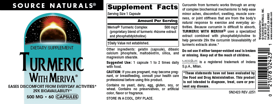 Source Naturals Turmeric with Meriva Eases Discomfort from Everyday Activities*  500 mg - 60 Capsules