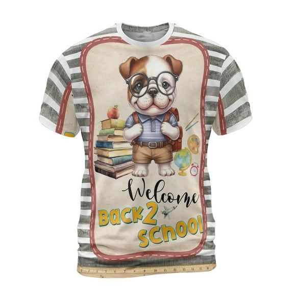 Welcome Bulldog Back to School Vintage Retro All Over Print 3D Shirt Unisex Merch Dog Lover Gifts Idea - 02012