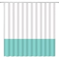 thumbnail image 2 of Cyan White Shower Curtain Boho Vintage Color Block Mid Century Modern Simplicity Textured Bright Natural Fabric Home Bathroom Decor with Hooks(72" Wx84 H), 2 of 4