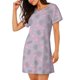 thumbnail image 2 of Fotbe Flamingo Bata de Dormir para Mujer con Estampado, Camisón de Algodón de Manga Corta, Ropa de Dormir Casual, 2 of 6