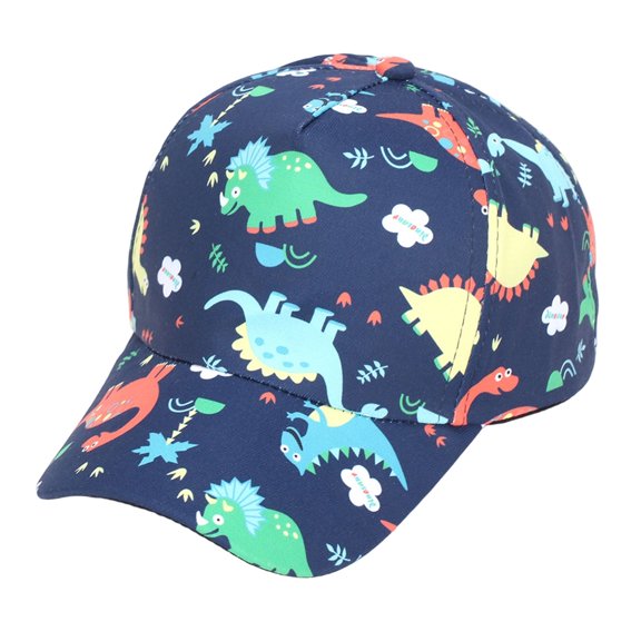 KPOPLK Kids Baseball Cap Adjustable Dinosaur Print Sun Hat Summer Toddler Boy Snapback Cap Sport Cap(2-6 Years,Light Purple)