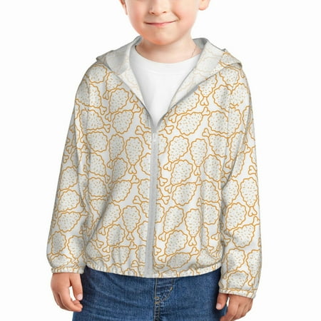 

Lukts Chicken Leg Print Children s Long-Sleeved Sun Protection Clothing Hooded Sweatshirts for Boys and Girls Outdoor Sports-2 Years