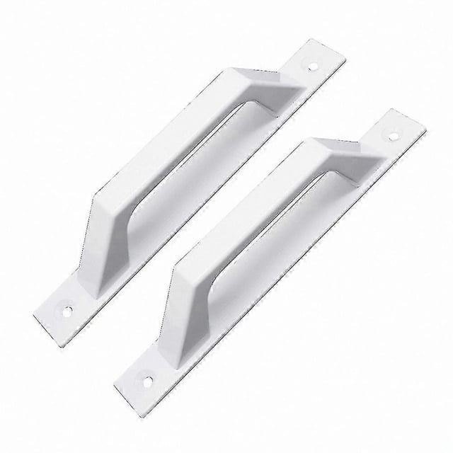 White Aluminum Alloy Cabinet and Gate Pull Handles, 2 Pack, Industrial Design for Doors and Sheds with Mounting Screws Included