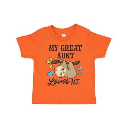 

Inktastic My Great Aunt Loves Me with Sloth and Hearts Gift Toddler Boy or Toddler Girl T-Shirt