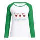 thumbnail image 4 of Camiseta informal de manga larga con cuello redondo y estampado navideño de retazos de primavera para mujer Fridja  bvmnju1489, 4 of 6