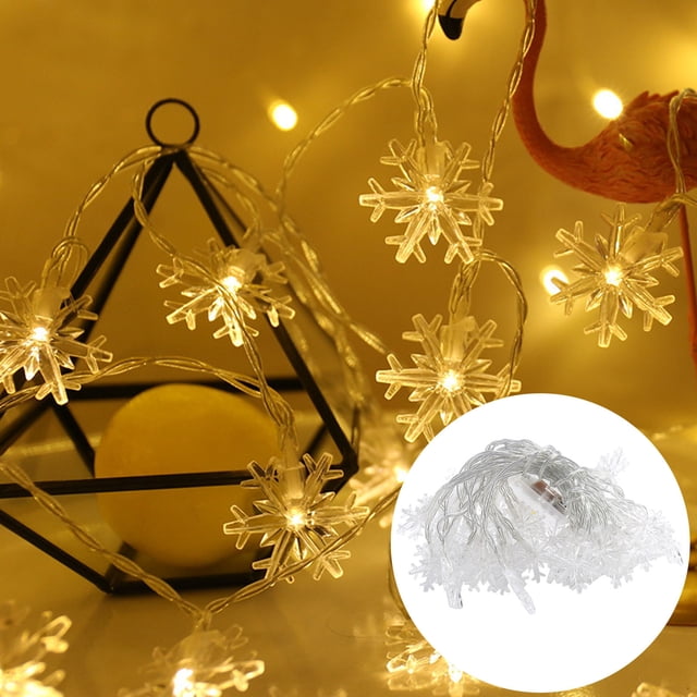 Xihbxyly Luces Navideñas 3M, 20 Led con Diseño de Copo de Nieve, a Pilas, Cable Flexible para Moldear Fácilmente, Decoración para Interiores y Exteriores, Luces para Fiestas y Jardín, 3 Pilas Aa, 20