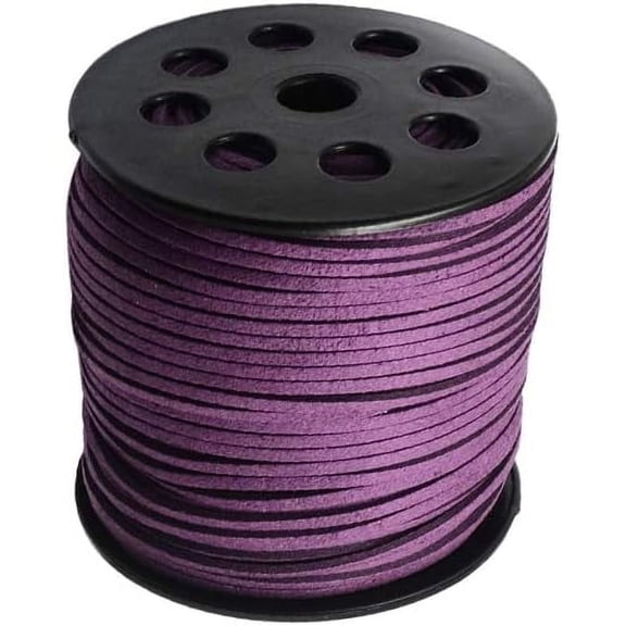 Eco-Friendly Faux Suede Cord Faux Suede Lace Purple 3.0x1.4mm about 98.42 yards(90m)/roll