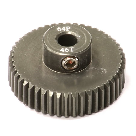 - Integy RC Toy Model Hop-ups C24291 Billet Machined Hard Anodized Aluminum 64 Pitch Pinion 46 Teeth for 0.125 Shaft
