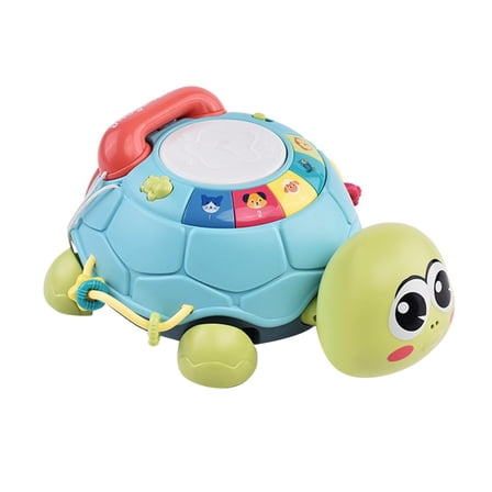 Musical Turtle Toy Crawling Baby Toy Educational Learning Toy with Pretend Phone Feature for Toddlers 12-18 Months
