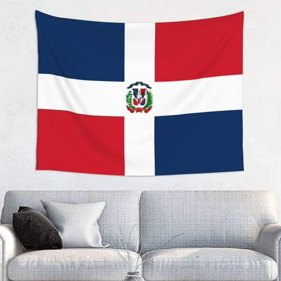 Dominican Republic Flag Tapestry Aesthetic Tapestry Wall Hanging For Room Bedroom Dorm Room Decor 29x37 Inches