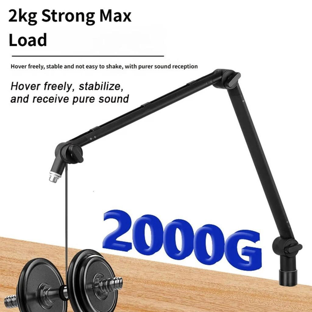 Foldable Microphone Suspension Scissor Arm With 39 Inch Reach And Built In Storage Tray For Content Creators