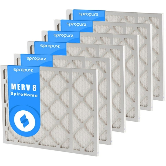 SpiroPure 21.75x36.25x1 MERV 8 Pleated Filter Air Filters - Made in USA (6 Pack)