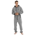 thumbnail image 5 of XIAOCHA Solid Onesie For Men Zip Up Hooded Long Jumpsuit Nightwear, 5 of 7