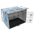 thumbnail image 6 of Psychedelic Dog Crate Cover, Grunge Style Hippie Eastern Like Indonesian Folk Effect Design, Easy to Use Pet Kennel Cover Small Dogs Puppies Kittens, 7 Sizes, Pale Blue and Royal Blue, by Ambesonne, 6 of 6