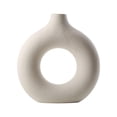 thumbnail image 1 of White Ceramic Vase Modern Vase For Decor Hollow Round Flower Vases For Boho Home Wedding Party Room Dinner Table Shelf Decor, 1 of 6