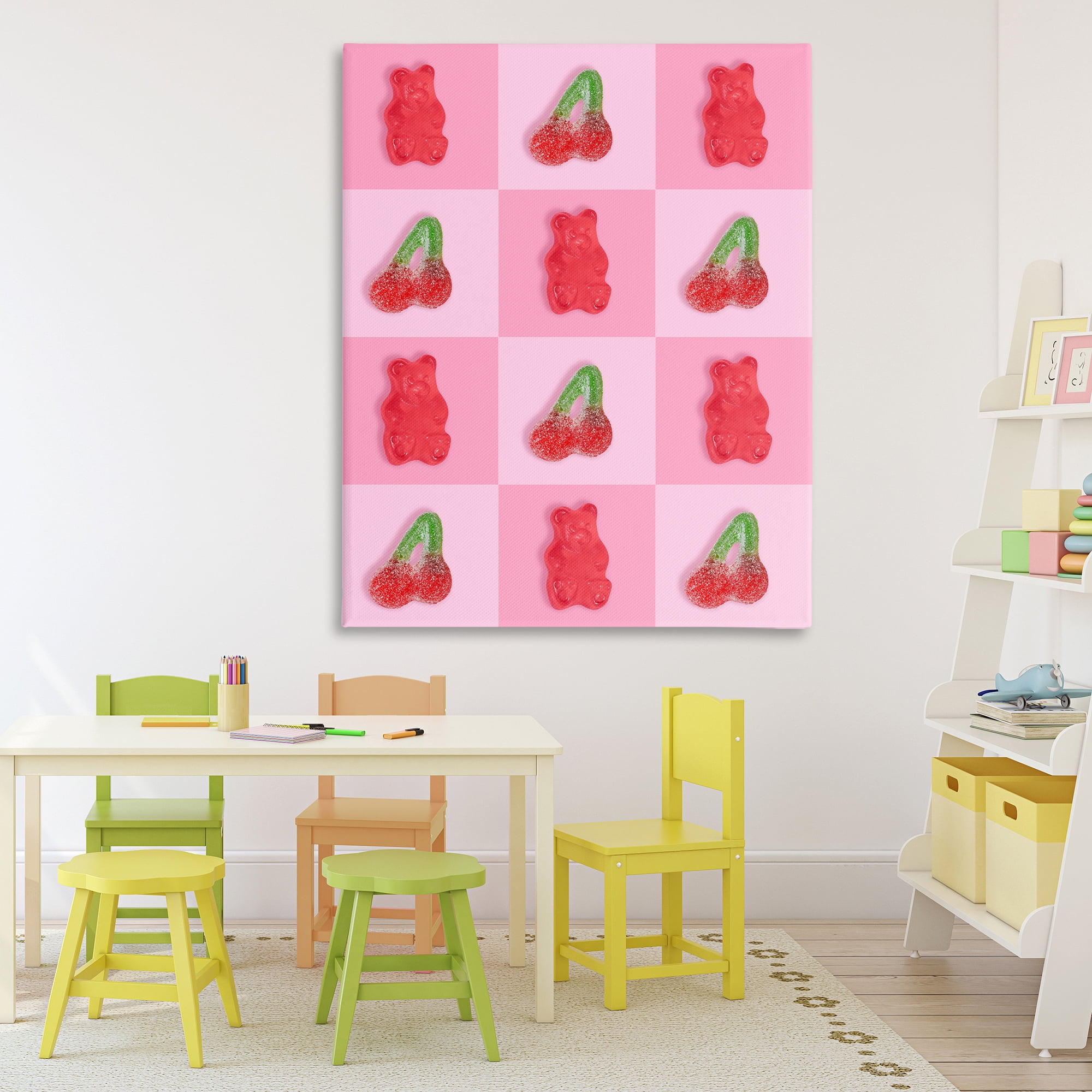 Stupell Industries Gummy Bears and Cherries Grid Canvas Wall Art, design by LISH Creative