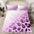 thumbnail image 2 of Castle Fairy Girls Female Women Animal Leopard Print Full Size Sheets 4-Piece,Bling Purple Glitter Breathable Bed Sheets,Dreamy Princess Lightweight Sheet Sets,Ultra Soft Home Decor, 2 of 7
