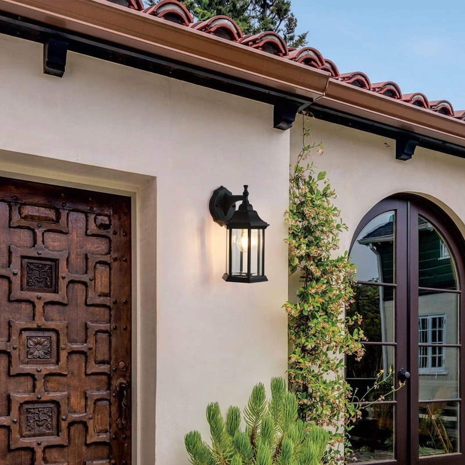 Lucere 2Packs Outdoor Porch Wall Lights Fixture, Waterproof Exterior Lantern Wall Sconce, Garden Lamp With Clear Glass Shape,Perfect For Farm, Patio,Balcony, Front Door, Entryway
