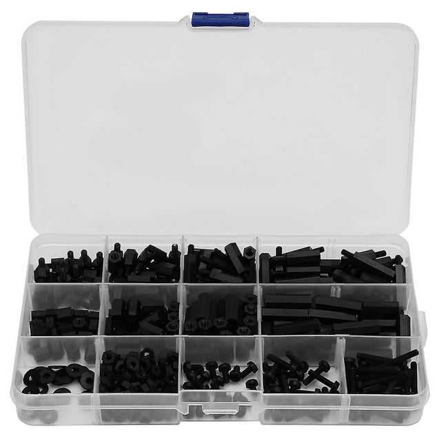 Lot de 320 entretoises hexagonales bidirectionnelles en nylon noir pour colonne, vis M3, écrous et vis