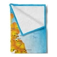 thumbnail image 2 of Map Soft Flannel Fleece Blanket, United Kingdom Lettering with Sea and Ocean Names Country Names City Borders, Cozy Plush for Indoor and Outdoor Use, 70" x 90", Sky Blue Multicolor, by Ambesonne, 2 of 5
