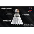 thumbnail image 1 of PZ & RV Badminton Feather Shuttlecocks , White Feather A5 - Speed 77 | Pack Of 3 For Beginner To Professional Players, 1 of 4