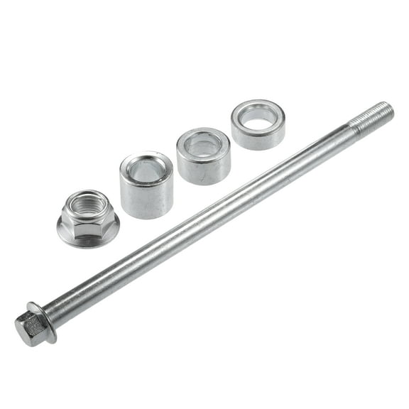 1 Set Front Rear Axle with Bushing and Screw Bolt M12 220mm Dirt Bike Scooter ATV Wheel Axle Silver Tone