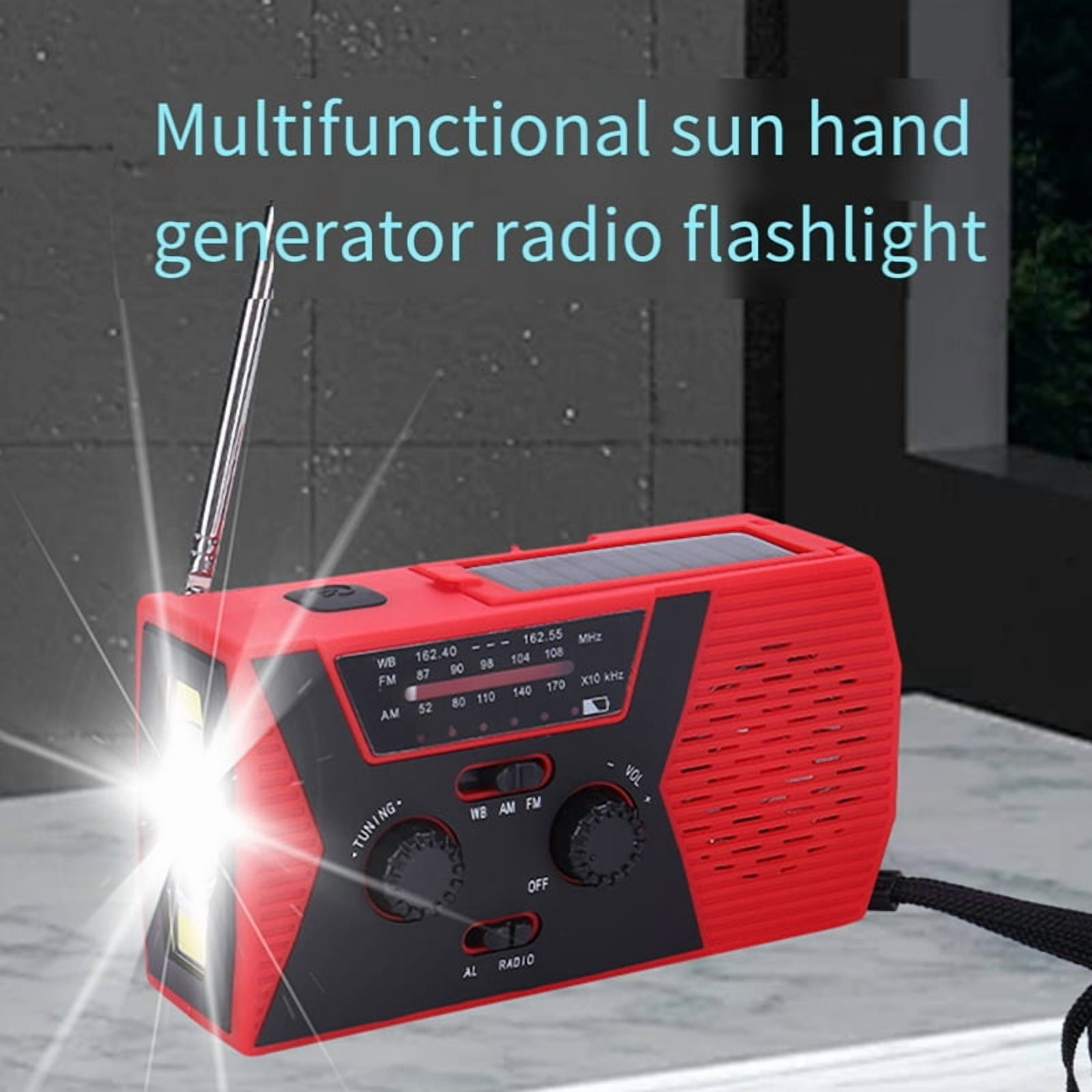 USB Phone Emergency Charger Solar Hand Crank Portable Weather Radio for Outdoor Charger Camping Equipment Tool Green