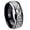 Black 2 Tone Polish Edge, variant on Celtic Dragon Concave Black Tungsten Men Ring 10MM