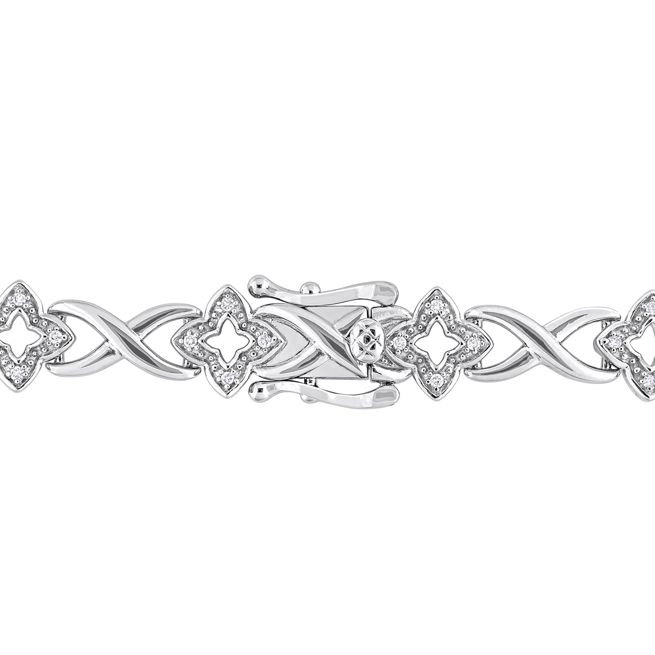 Miabella Women's 1/4ct TDW Diamond Infinity Link Bracelet in Sterling Silver - Elegant