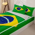 thumbnail image 3 of Manfei Brazil Flag Zipper Twin Comforter Sets with Fitted Sheet and 2 Pillowcases,World Travel Culture Zipper Bedding Set,Green Yellow Blue,Light Gray Reversible,4pcs, 3 of 8