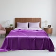 thumbnail image 4 of EGYMEN Luxurious Silk Bedding, Soft Satin Bed Sheet with Right Angle Design, Easy Care Washable Bedding, Premium Fabric Bedspread for Comfort and Style(Purple), 4 of 6