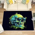 thumbnail image 1 of 3x5 Rug, Skull Door Mat, Gothic Skeleton Rug, Goth Scary Rugs for Entryway, Washable & Non Slip & Soft Low Pile Small Carpet, Indoor Doormat, Skull Home Decor & Gifts, 1 of 1