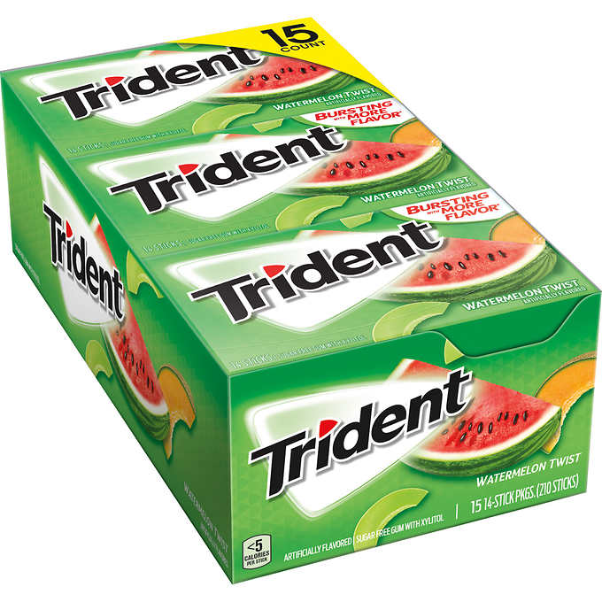 Trident Sugar Free Gum, Watermelon Twist, 14 Pieces, 15 ct