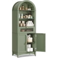 thumbnail image 6 of 66" Tall Bathroom Storage Cabinet with Flip Drawer, Freestanding Storage Cabinet with Doors & Shelves, Arched Cabinets for Bathroom, Living Room, Kitchen, Laundry, Green, 6 of 6