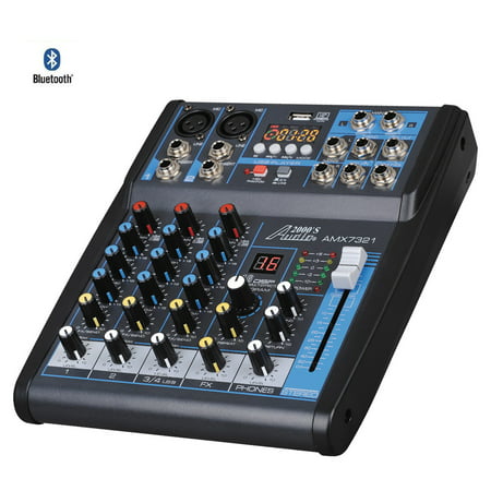 Audio 2000s AMX7321UBT 4-Channel Audio Mixer with USB, Bluetooth and DSP Sound (Best Low Cost Audio Mixer)