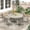 Cream Table -Black Chairs, variant on VOXBIN 5 Pieces Patio Dining Set – 40.6" Round Outdoor Table with 4 Stackable Chairs, Black Table and Dark Gray Chairs, For Garden