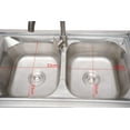 thumbnail image 6 of WUZSTAR 2 Compartment Stainless Steel Utility Sink Commercial Kitchen Sink with 2 Drainer & 2 Shelves, 6 of 8