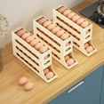 thumbnail image 5 of 4 Tiers Egg Holder for Fridge - Auto Rolling Fridge Egg Organizer, Space-Saving Egg Dispenser Tray, 30 Eggs Fridge Egg Rack Large Capacity Egg Dispenser for Refrigerator Kichen (White), 5 of 5