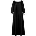 thumbnail image 3 of JINMGG Dress for Women Plus ,Women Plus Size Daily Casual Open Shoulder Vintage Loose Boho Maxi Dress Black M, 3 of 5