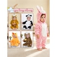 thumbnail image 6 of MICHLEY Unisex Infant Toddler Animal Flannel Hooded Romper Jumpsuit, Fall Winter Warm Soft One-Piece Onesie, Machine Washable, 0-3T, 6 of 7