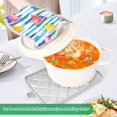 thumbnail image 3 of Yayeee Pot Holders Kitchen Heat Resistant with Pocket 7"x9.8" Cotton Oven Cooking Hot Pads, Yellow Hand Drawn Sailboats, 3 of 7