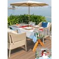 thumbnail image 4 of Outdoor Tablecloth with Umbrella Hole and Zipper, Christmas Snowman Rectangle Table Cloth 52x70 Inch Waterproof Tablecloth, Winter Cardinal Xmas Trees Snowflakes Picnic Table Cover for Patio Camping, 4 of 7